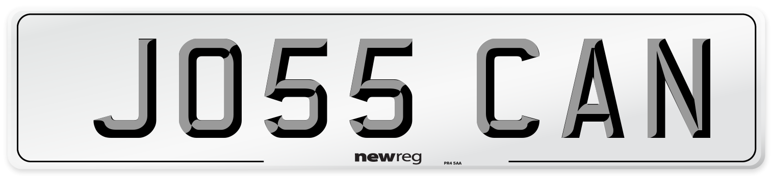 JO55 CAN Number Plate from New Reg